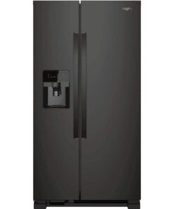 Whirlpool – 33 in. Wide 21.4 cu. ft. Side-by-Side Refrigerator – Black