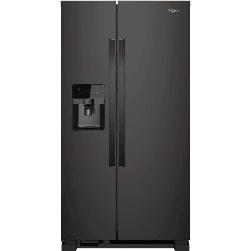Whirlpool – 33 in. Wide 21.4 cu. ft. Side-by-Side Refrigerator – Black