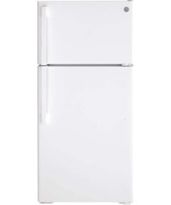 GE – 28 in. Wide 15.6 Cu. Ft. Top-Freezer Refrigerator with LED Interior Lighting – White