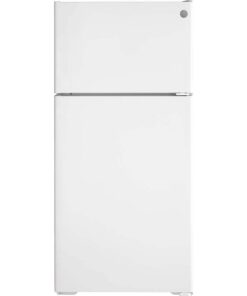 GE – 28 in. Wide 16.6 Cu. Ft. Top-Freezer Refrigerator with LED Interior Lighting – White