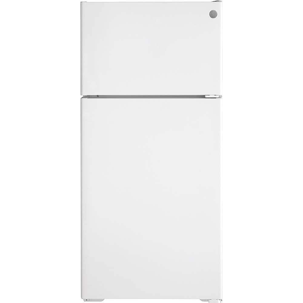 GE – 28 in. Wide 16.6 Cu. Ft. Top-Freezer Refrigerator with LED Interior Lighting – White