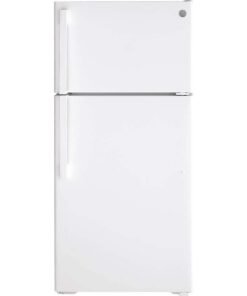 GE – 28 in. Wide 15.6 Cu. Ft. Top-Freezer Refrigerator with LED Interior Lighting – White