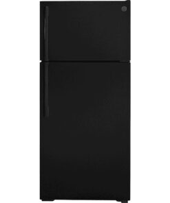 GE – 28 in. Wide 16.6 Cu. Ft. Top-Freezer Refrigerator with Adjustable Wire Shelves – Black