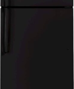 GE – 28 in. Wide 17.5 Cu. Ft. Top-Freezer Refrigerator with Edge-to-Edge Glass Shelves – Black