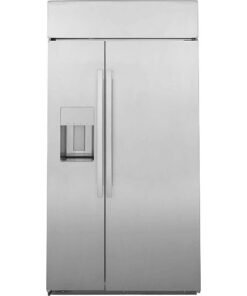 GE Profile – 48 in. Wide 28.7 Cu. Ft. Side-by-Side Built-In Smart Refrigerator with External Water & Ice Dispenser – Stainless Steel