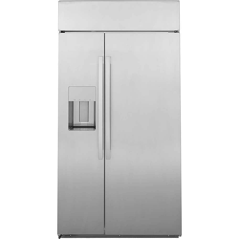 GE Profile – 48 in. Wide 28.7 Cu. Ft. Side-by-Side Built-In Smart Refrigerator with External Water & Ice Dispenser – Stainless Steel