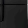 GE – 33 in. Wide 21.9 Cu. Ft. Top-Freezer Refrigerator with Garage Ready Performance – Black