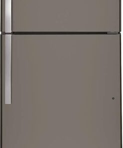 GE – 33 in. Wide 21.9 Cu. Ft. Top-Freezer Refrigerator with Garage Ready Performance – Slate
