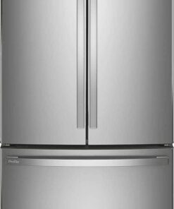 GE Profile – 36 in. Wide 23.1 Cu. Ft. French Door Counter-Depth Refrigerator with Internal Water Dispenser – Stainless Steel