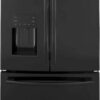 GE – 36 in. Wide 25.6 Cu. Ft. French Door Smart Refrigerator with Space Saving Ice Maker – High Gloss Black