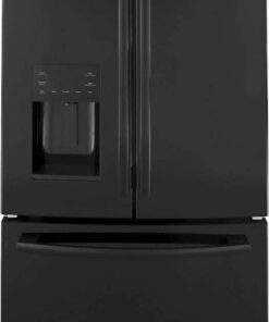 GE – 36 in. Wide 25.6 Cu. Ft. French Door Smart Refrigerator with Space Saving Ice Maker – High Gloss Black