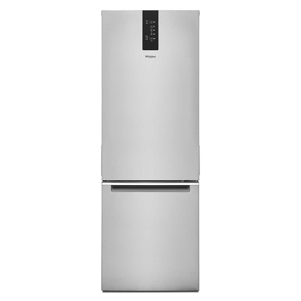 Whirlpool – 24 in. Wide 12.7 cu. ft. Garage Ready Bottom-Freezer Counter-Depth Refrigerator – Stainless Steel