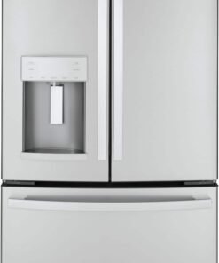 GE – 36 in. Wide 22.1 Cu. Ft. French Door Counter-Depth Refrigerator with Space Saving Ice Maker – Stainless Steel