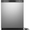 GE – 24″ Front Control Built-In Plastic Tub Dishwasher with Dry Boost and 59 dBA – Stainless Steel