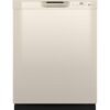 GE – 24″ Front Control Built-In Plastic Tub Dishwasher with Steam + Sanitization and 55 dBA – Bisque