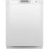 GE – 24″ Front Control Built-In Plastic Tub Dishwasher with Steam + Sanitization and 55 dBA – White