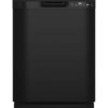 GE – 24″ Front Control Built-In Plastic Tub Dishwasher with Steam + Sanitization and 55 dBA – Black