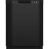GE – 24″ Front Control Built-In Plastic Tub Dishwasher with Extra Heavy Duty Wash Cycle and 60dBA – Black