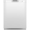 GE – 24″ Front Control Built-In Plastic Tub Dishwasher with Extra Heavy Duty Wash Cycle and 60dBA – White