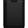 GE – 24″ Front Control Built-In Plastic Tub Dishwasher with Steam + Sanitization and 52 dBA – Black