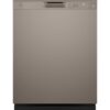 GE – 24″ Front Control Built-In Plastic Tub Dishwasher with Steam + Sanitization and 52 dBA – Slate