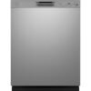 GE – 24″ Front Control Built-In Plastic Tub Dishwasher with Steam + Sanitization and 52 dBA – Stainless Steel
