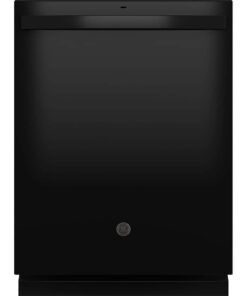 GE – 24″ Top Control Built-In Plastic Tub Dishwasher with Sanitize Cycle and 52 dBA – Black