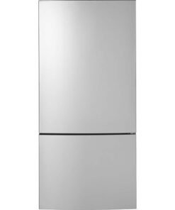 GE – 32 in. Wide 17.7 Cu. Ft. Bottom-Freezer Refrigerator with ENERGY STAR Certification – Stainless Steel