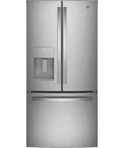 GE – 33 in. Wide 23.7 Cu. Ft. French Door Refrigerator with Space Saving Ice Maker – Stainless Steel