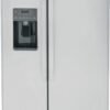 GE – 36 in. Wide 25.3 Cu. Ft. Side-by-Side Refrigerator with External Ice & Water Dispenser – Stainless Steel