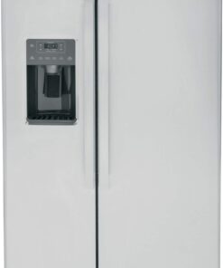 GE – 36 in. Wide 25.3 Cu. Ft. Side-by-Side Refrigerator with External Ice & Water Dispenser – Stainless Steel