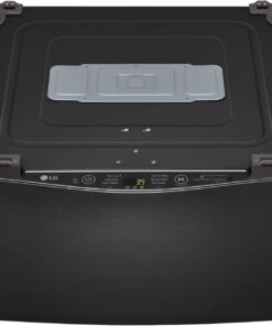 LG – SideKick 1.0 Cu. Ft. High-Efficiency Smart Top Load Pedestal Washer with 3-Motion Technology – Black steel