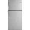 GE – 30 in. Wide 19.2 Cu. Ft. Top-Freezer Refrigerator with Garage Ready Performance – Stainless Steel