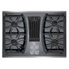 GE Profile – 30 in. Wide 4 Burner Built-In Gas Cooktop with Downdraft Vent – Stainless Steel