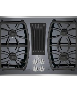 GE Profile – 30 in. Wide 4 Burner Built-In Gas Cooktop with Downdraft Vent – Stainless Steel