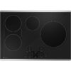 GE Profile – 30 in. Wide 4 Element ENERGY STAR Built-In Touch Control Electric Induction Cooktop with Power Boil – Stainless Steel on Black