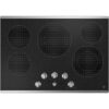 GE – 30 in. Wide 5 Element Electric Built-In Cooktop with 2 Power Boil Dual Ring Elements – Stainless Steel
