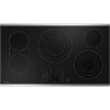 GE Profile – 36 in. Wide 4 Element Electric Built-In Cooktop with Power Boil on Dual-Ring Element – Stainless Steel on Black