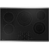GE Profile – 30 in. Wide 4 Element Electric Built-In Cooktop with Power Boil on Dual-Ring Element – Stainless Steel on Black