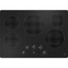 GE – 30 in. Wide 5 Element Electric Built-In Cooktop with 2 Power Boil Dual Ring Elements – Black