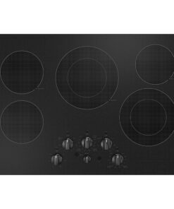 GE – 30 in. Wide 5 Element Electric Built-In Cooktop with 2 Power Boil Dual Ring Elements – Black