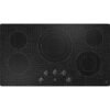GE – 36 in. Wide 5 Element Electric Built-In Cooktop with Easy Clean Surface – Black