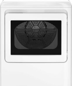 GE – 7.4 Cu. Ft. Gas Dryer with Sensor Dry – White with Matte Black