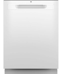 GE – 24″ Top Control Built-In Stainless Steel Tub Dishwasher with 3rd Rack, Santize Cycle and 45 dBA – White
