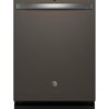 GE – 24″ Top Control Built-In Stainless Steel Tub Dishwasher with 3rd Rack, Sanitize Cycle and 45 dBA – Slate