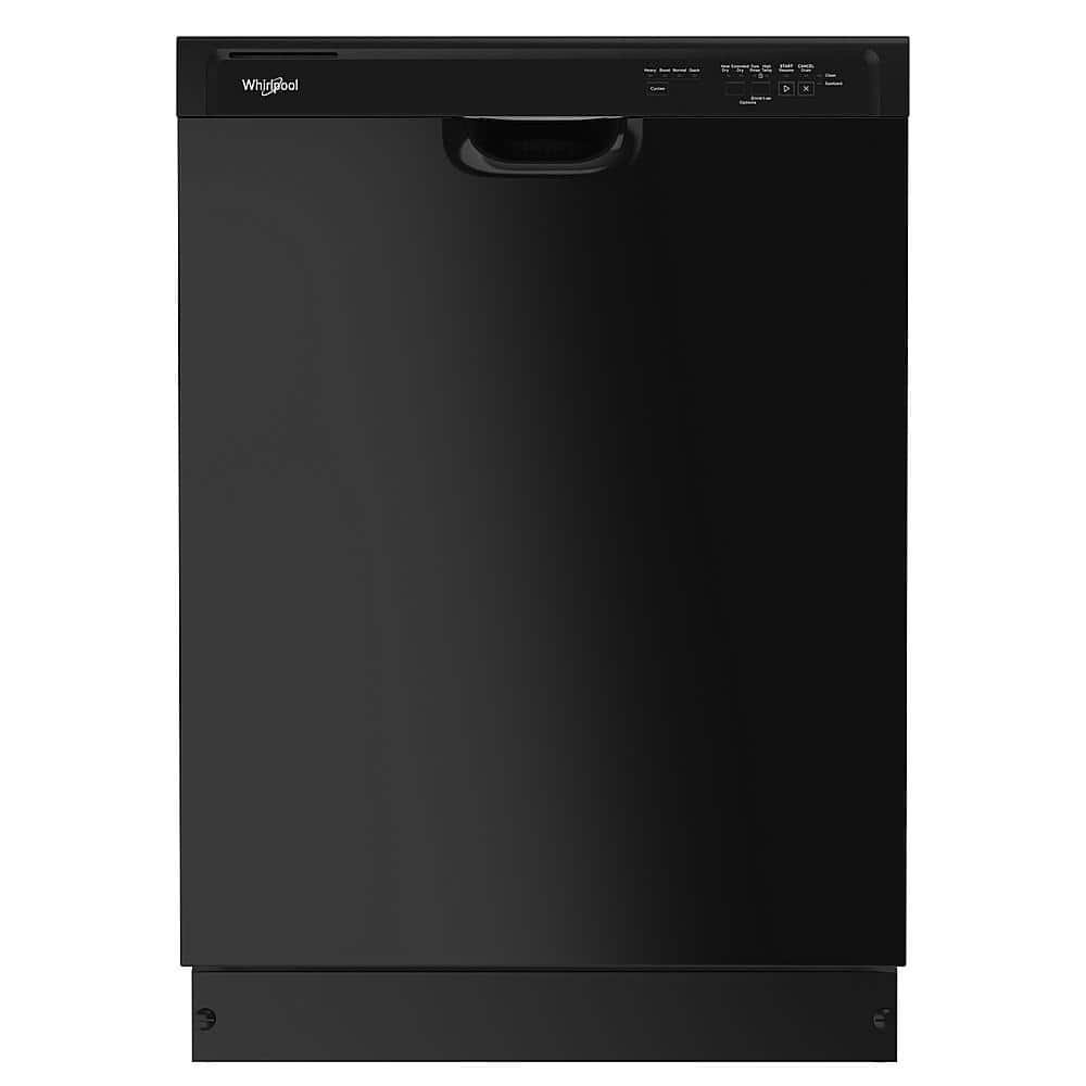 Whirlpool – 24 inch Front Control Built-In Dishwasher with Boost Cycle and 57 dBA – Black