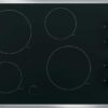 GE – 30 in. Wide 4 Element Built-In Electric Cooktop with 2 Power Boil Elements – Stainless Steel on Black