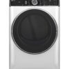 GE Profile – 7.8 Cu. Ft. Stackable Smart Gas Dryer with Steam and Washer Link – White