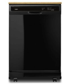 Whirlpool – 24″ Front Control Tall Tub Portable Dishwasher – Black