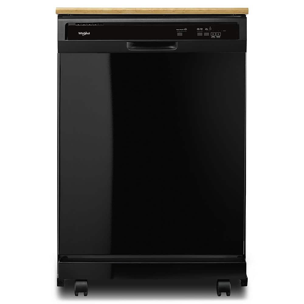 Whirlpool – 24″ Front Control Tall Tub Portable Dishwasher – Black